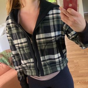 James Perse cropped flannel jacket